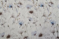 Viscose Linnen Flower Blue