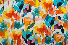 Viscose Linnen Flowers Multi