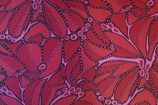 Cotton Satin Abstract Red