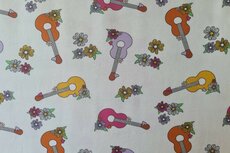 Cotton Jersey Hippie Guitar Ecru