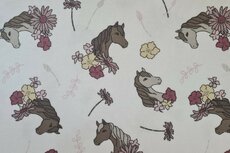 Cotton Jersey Horses Off White