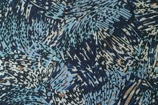 Viscose Abstract Feathers Navy