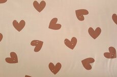 Cotton Jersey Hearts Old Rosé