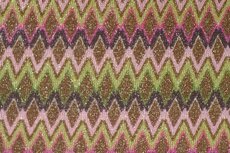 Knitted Lurex Zigzag Green