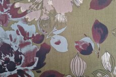 Viscose Crincle Flowers Green