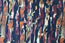 Viscose Crepe Paint Stripes Navy