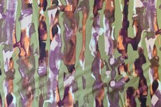 Viscose Crepe Paint Stripes Green