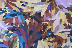 Viscose Poplin Leaves Multi-Red