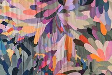 Viscose Poplin Leaves Multi-Coral