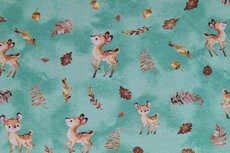 Cotton Jersey Deers & Twigs Mint