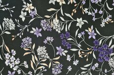 Viscose Jersey Flowers Purple