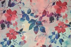 Bamboo Jersey Flowers Red