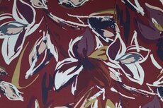Viscose Jersey Flower Red