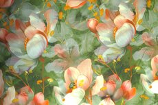 Bamboo Jersey Flowers Green