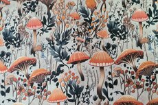 French Terry  Mushrooms Beige