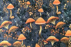 French Terry  Mushrooms Navy