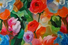 Viscose Digital Flowers Multi