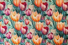 Bamboo Jersey Tulips Green