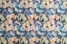 Bamboo Jersey Flowers Dusty Blue