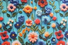 Cotton Jersey Flowers Turquoise