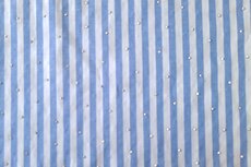 Cotton Stretch Stripes & Dots White-Blue