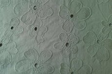 Cotton Embroidery Flowers Khaki
