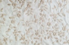 Cotton Embroidery Flowers Off White/Sand