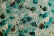Viscose Linnen Leaves Green
