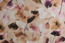 Viscose Linnen Leaves Rosé-Beige