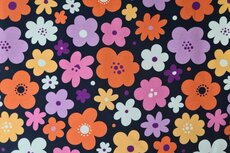 French Terry Flowers Navy