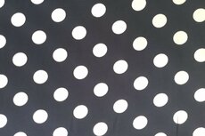 Viscose Satin Polka Dot Black