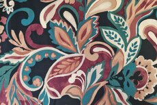 Viscose Stretch Paisley Flower Black