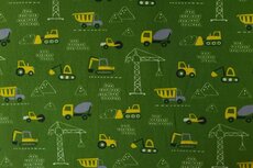 Cotton Jersey Construction Machines Green