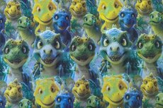 French Terry Dino's Multi Lime