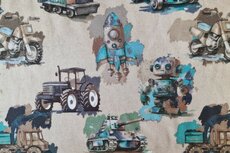 Cotton Jersey Digital Machines Beige
