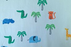 Cotton Jersey Baby Animals Blue