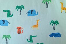Cotton Jersey Baby Animals Green