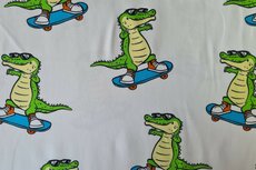 Cotton Jersey Scate Croco Off White