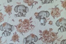 Cotton Jersey Baby Elephant Off White