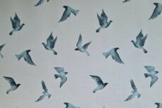 Cotton Jersey Digital Birds Blue