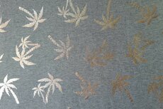 Cotton Jersey Palm Foil Silver