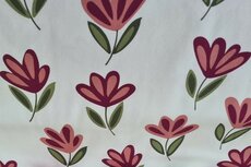 Cotton Jersey Tulips Off White