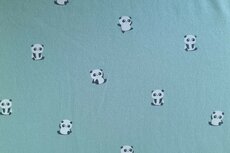 Cotton Jersey Baby Panda Mint