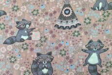 Cotton Jersey Racoon Old Rosé