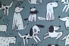 French Terry Dogs Dusty Blue
