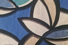 Viscose Stretch Abstract Multi-Blue