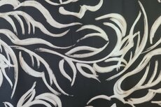 Viscose Twill Abstract Shapes Black
