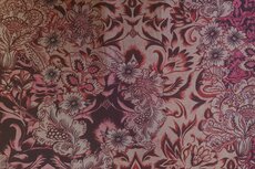 Viscose Digital Asian Flowers Red