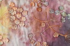 Cord Embroidery Twigs Tie Dye Mauve-Multi