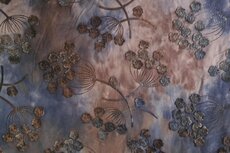 Cord Embroidery Twigs Tie Dye Navy-Brown